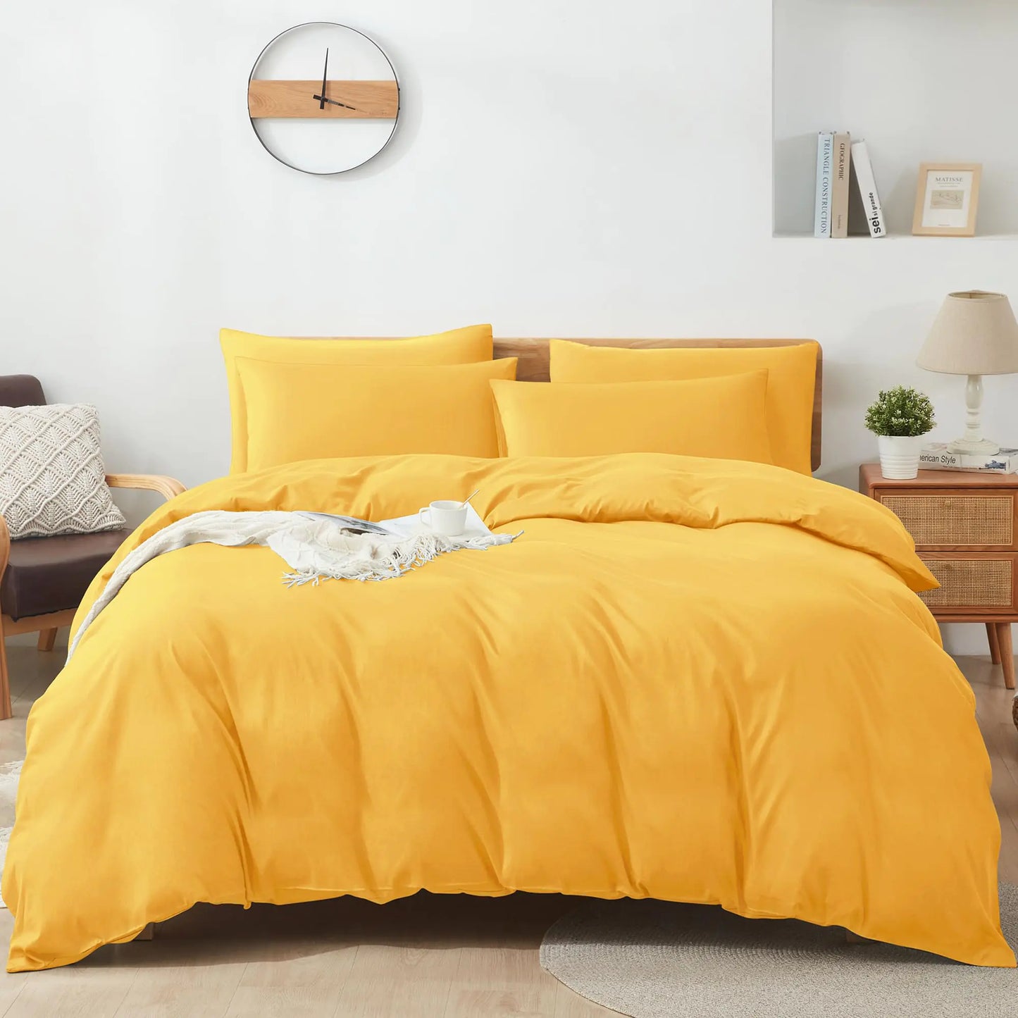 Sufdari SoftSkin Queen Duvet Cover Set with Zipper & Ties