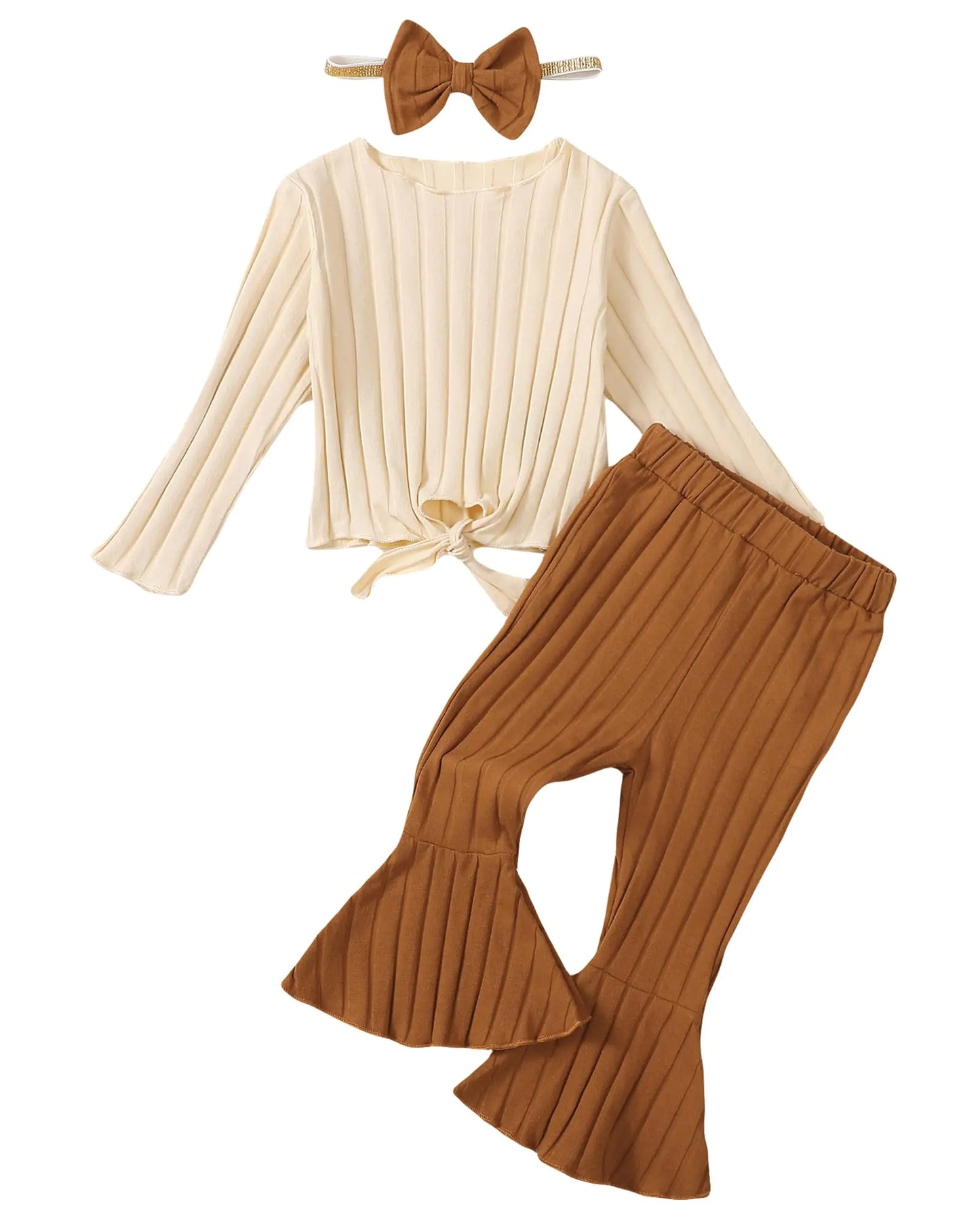 Apricot Ruffle Toddler Outfit Set