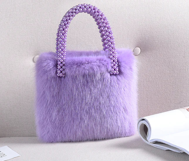 Pearl Charm Faux Fox Tote