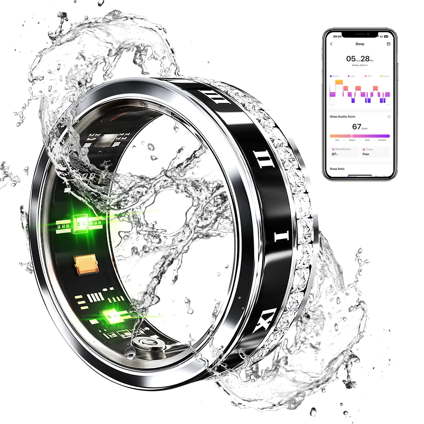 Elegant Health Smart Ring - Track Fitness and Wellbeing