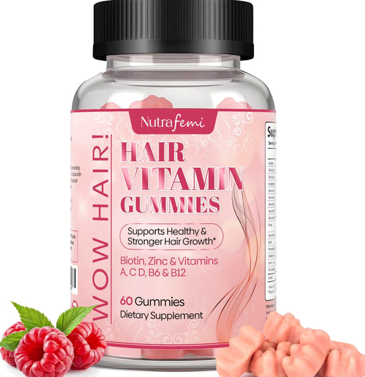 Nutrafemi Essential Hair & Skin Vitamins - 60 Biotin Gummies
