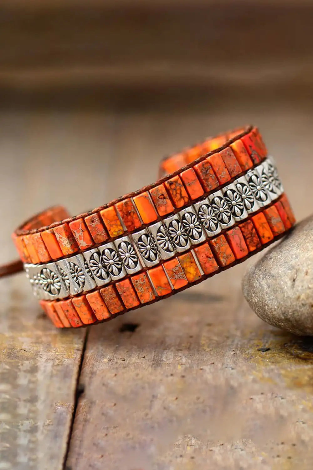 Artisan Triple-Tier Stone Bracelet