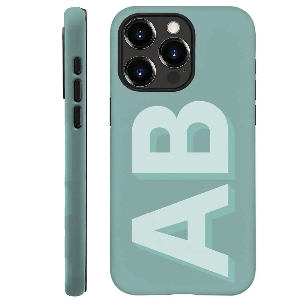 DAIZAG Case Compatible with for iPhone 16 15 14 13 Pro Max Plus 12 11Custom Large Initial 029 Name Phone Case Hybrid 2-Layer Hard ShellCustomized Personalized Phone Case for Girl Women Boy Men Gift