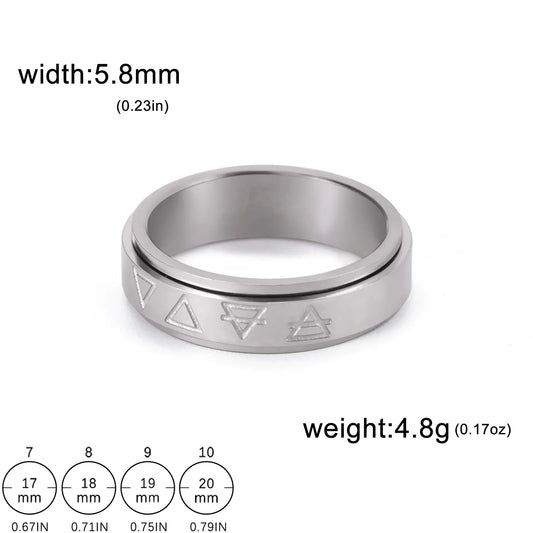 Stainless Tri-Spin Patterned Ring