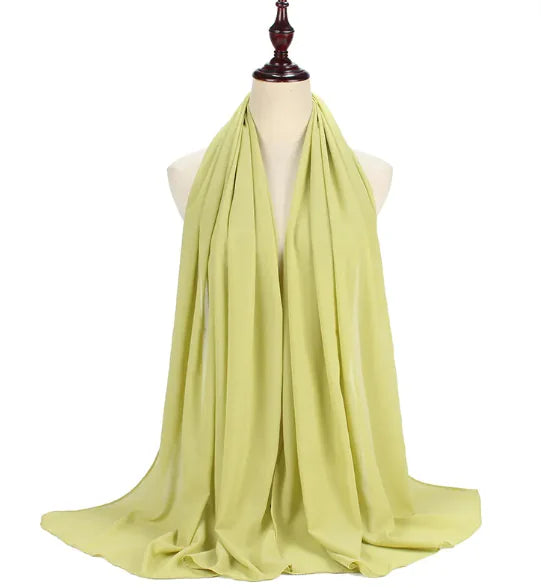 Chic Pearl Chiffon Hijab - Lightweight Solid Shade