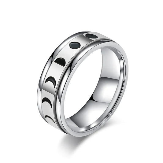 Rotatable Titanium Steel Ring for Anxiety Relief