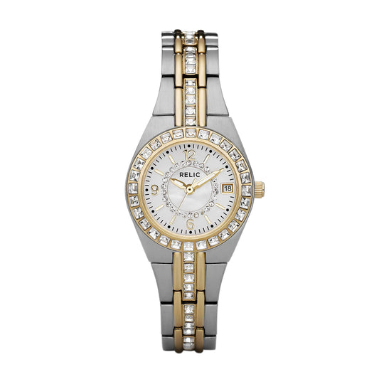 Relic Queens Court Dual-Tone Date Watch