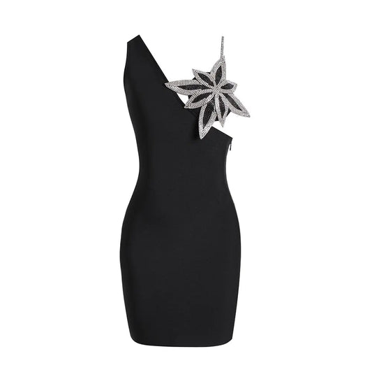 Sleeveless Diamond V-neck Mini Dress