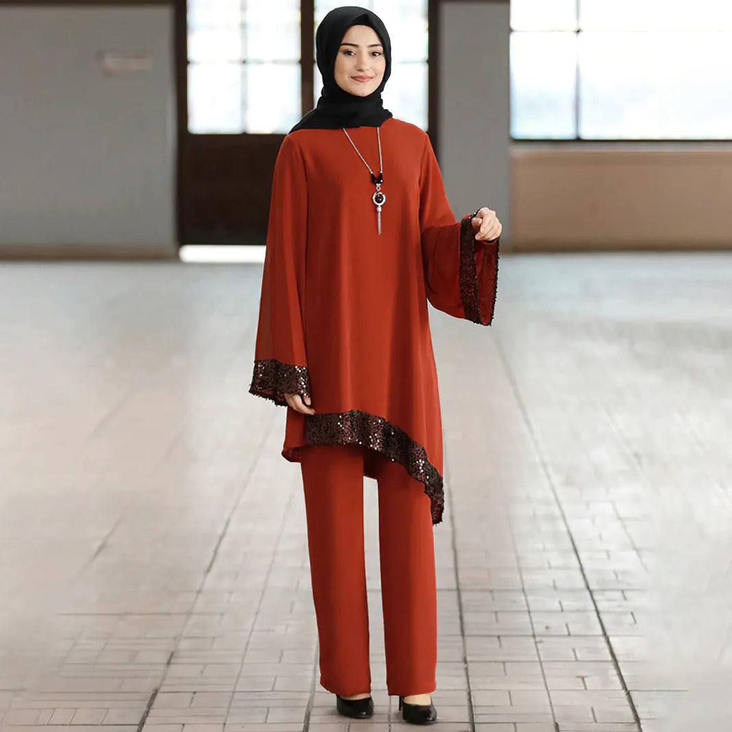 Elegant Arabian Plus Size Dress Set