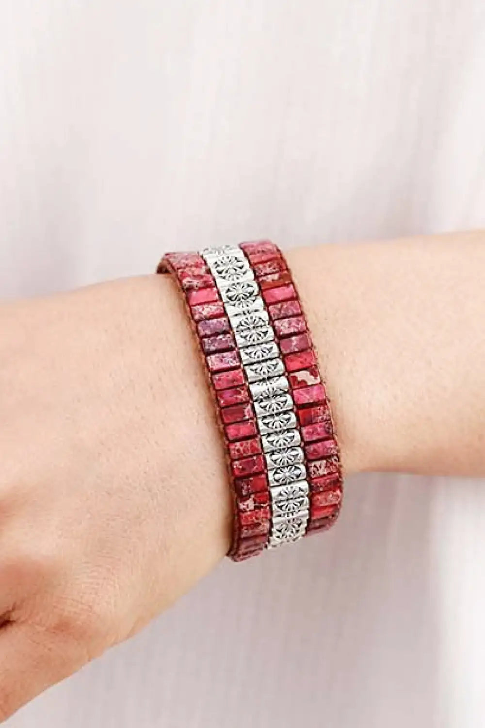 Artisan Triple-Tier Stone Bracelet