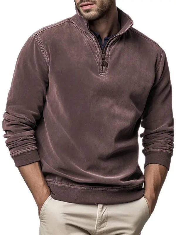 2023 Men's Ethnic Print Half-Zip Hoodie