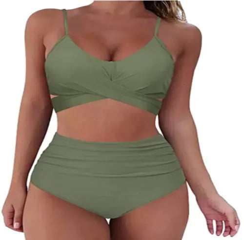 Christina Women's Sexy Solid Print Bikini Set (One Set)