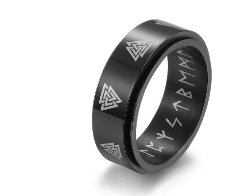 Stainless Tri-Spin Patterned Ring