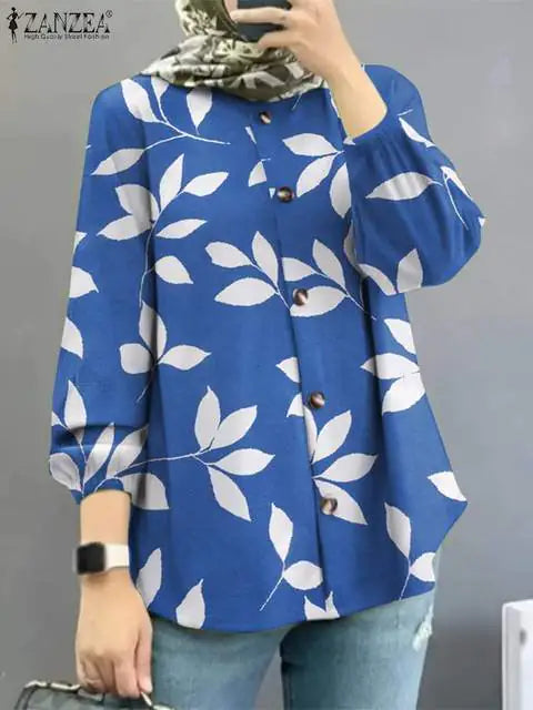 ZANZEA Elegant Floral Muslim Tunic