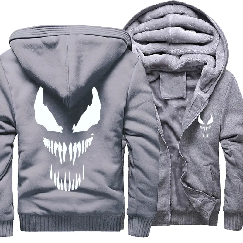 Men's Venom Print Zip-Up Hoodie